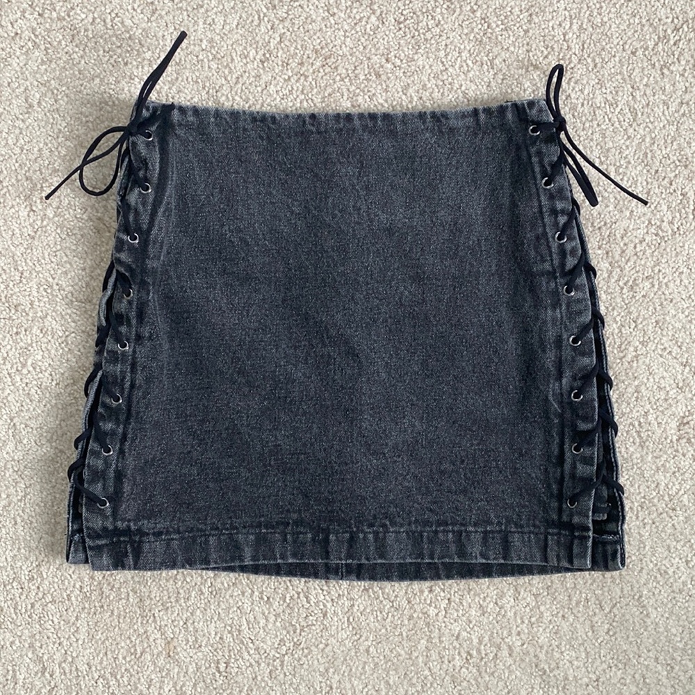 Emory Park black denim skirt